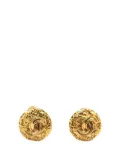 CHANEL Pre-Owned 1995 Gold Plated CC Round Clip on Earrings costume earrings