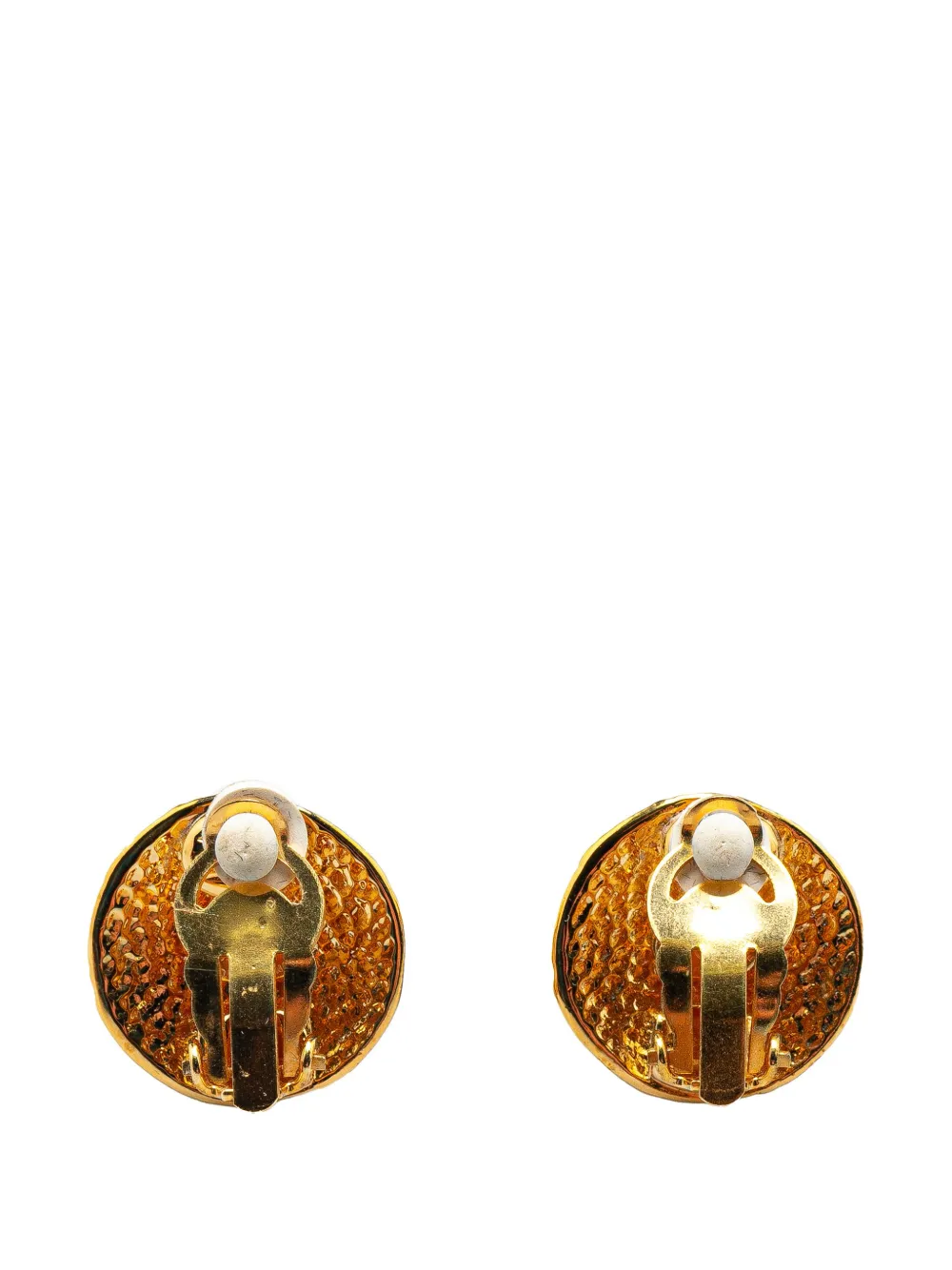 CHANEL Pre-Owned 1995 Gold Plated CC Round Clip on Earrings costume earrings - Goud