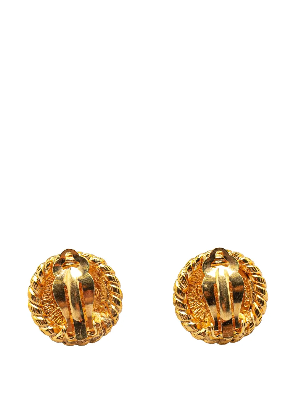 CHANEL Pre-Owned 20th Century Gold Plated CC Round Clip on Earrings costume earrings - Goud