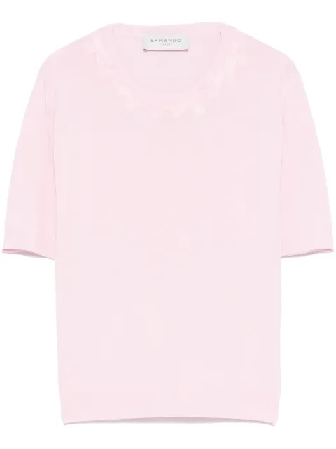 ERMANNO FIRENZE  floral-embroidery T-shirt