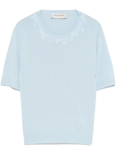 ERMANNO FIRENZE  floral-embroidery T-shirt