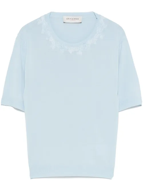 T-shirt à fleurs brodées - ERMANNO FIRENZE - Modalova