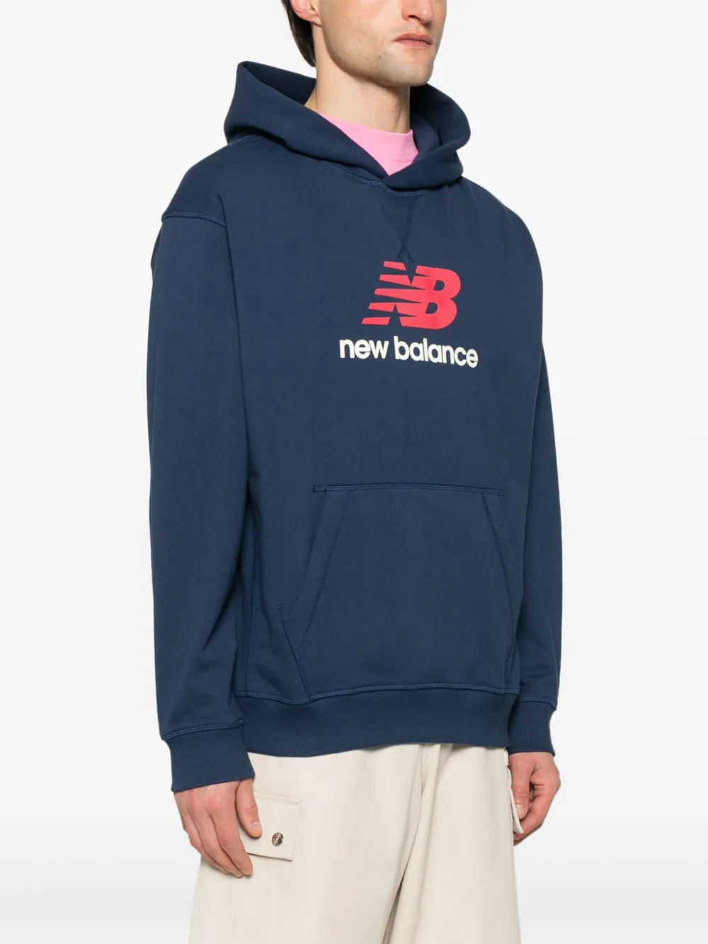 New Balance Hoodie met logo Blauw