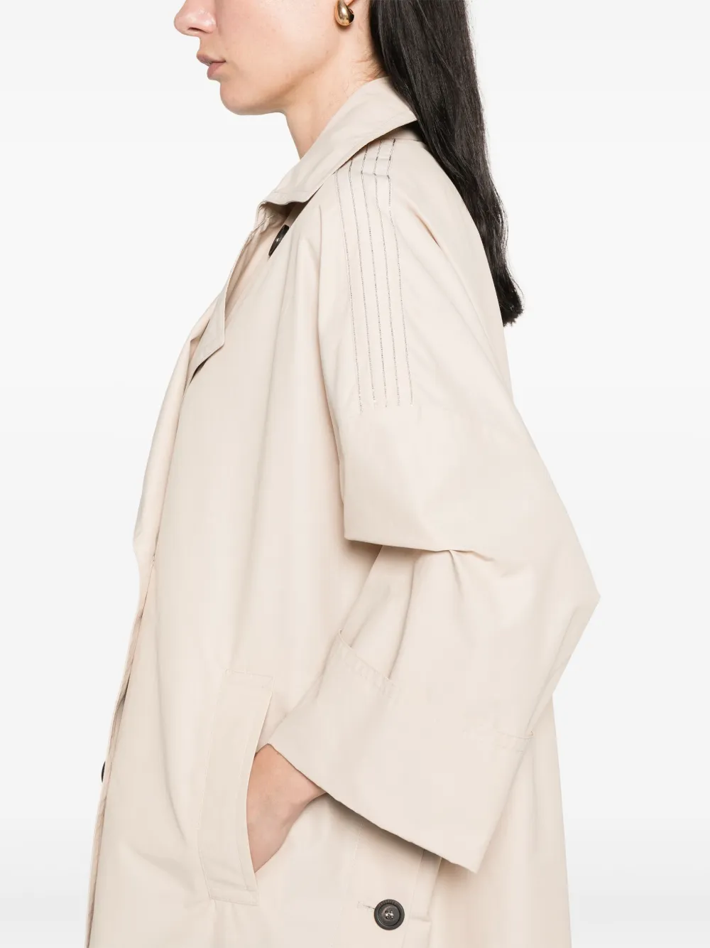 PESERICO BEAD-DETAIL TRENCH COAT 