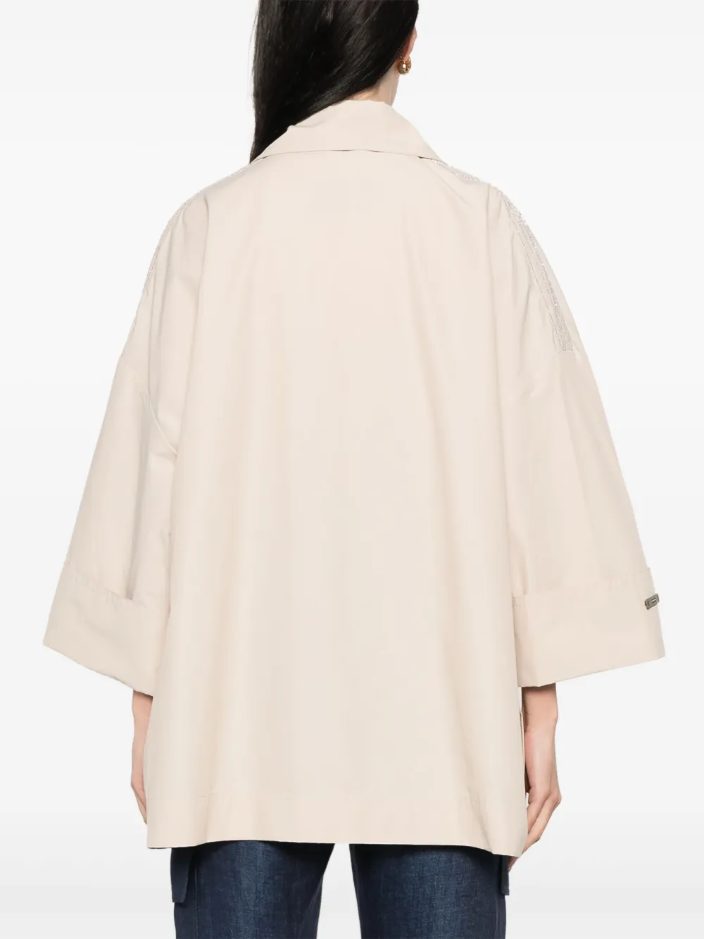 PESERICO BEAD-DETAIL TRENCH COAT 