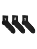 on running kids intarsia-logo knit socks set - Black