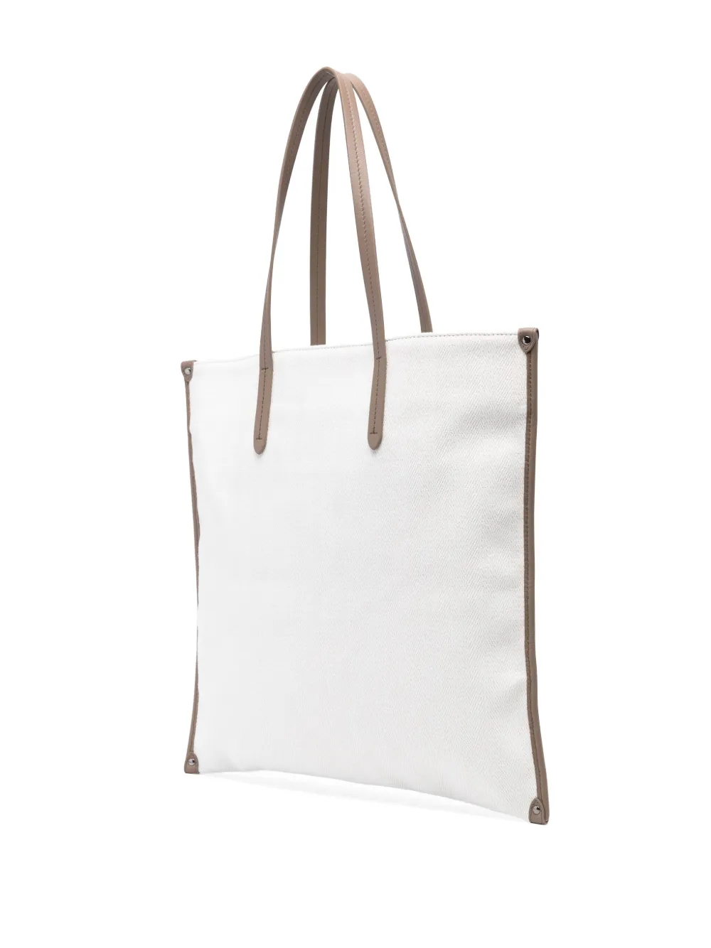 Brunello Cucinelli Shopper met geborduurd logo Wit