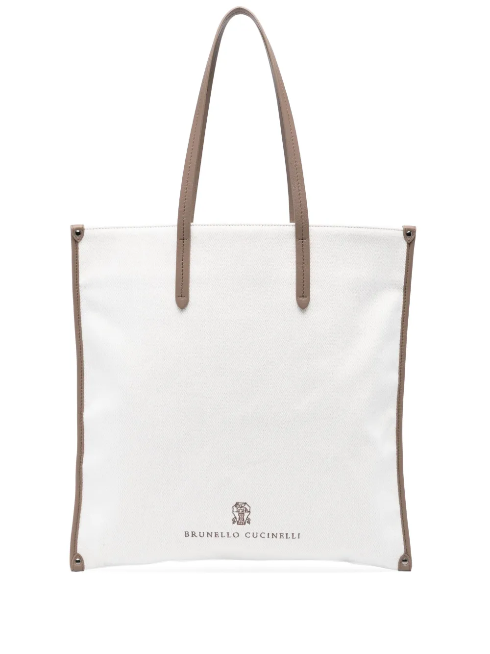 Brunello Cucinelli logo-embroidered tote bag | White | Image 1