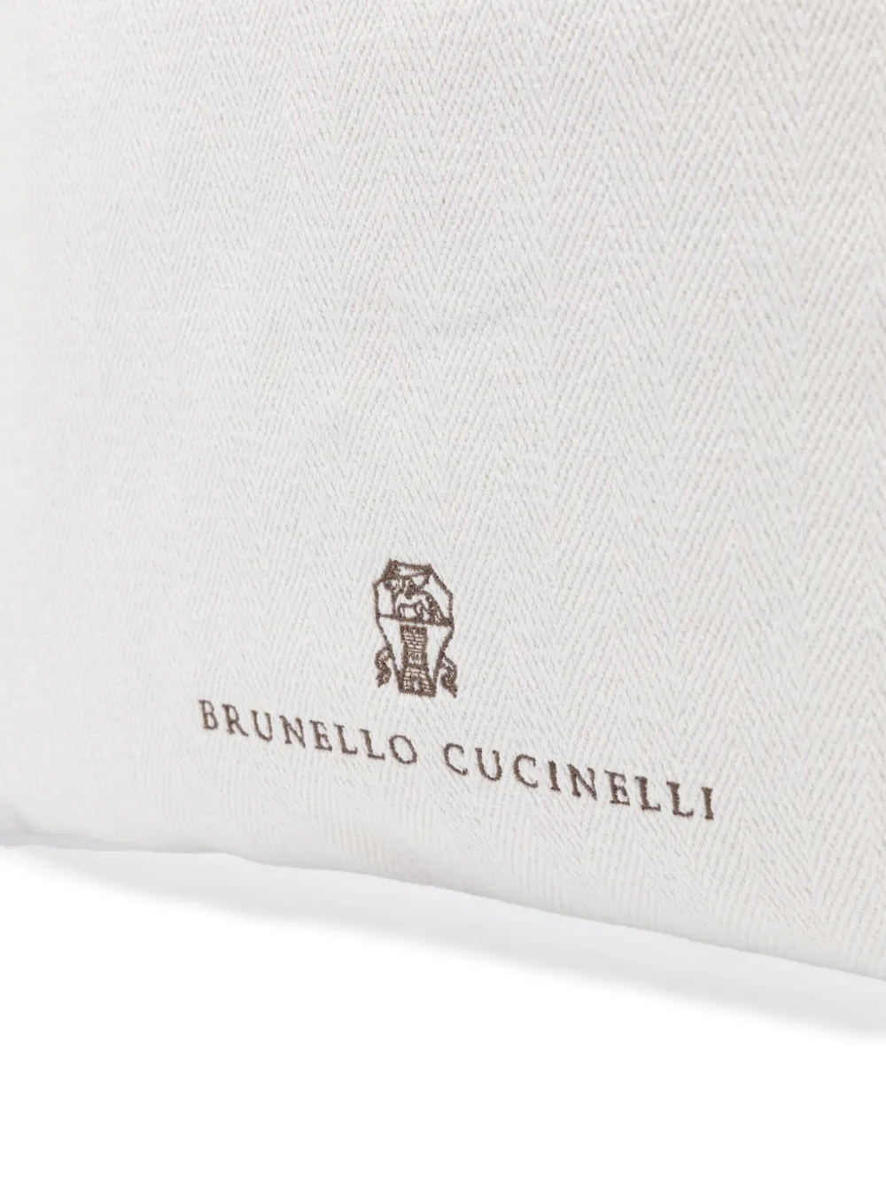 Brunello Cucinelli Shopper met geborduurd logo Wit