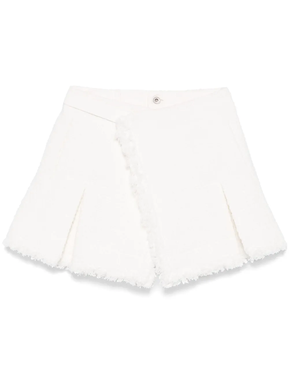 sacai Shorts stile gonna in tweed - Bianco
