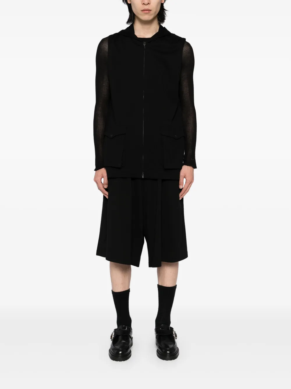 Yohji Yamamoto Hoodie met rits - Zwart