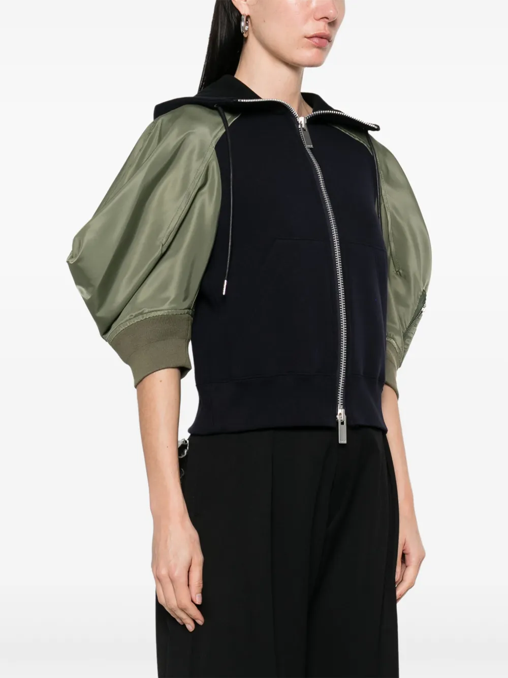 sacai Cropped jack Blauw