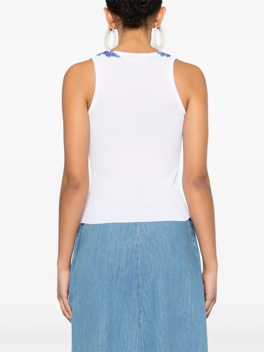 Ermanno Firenze Lace-detail Tank Top In White