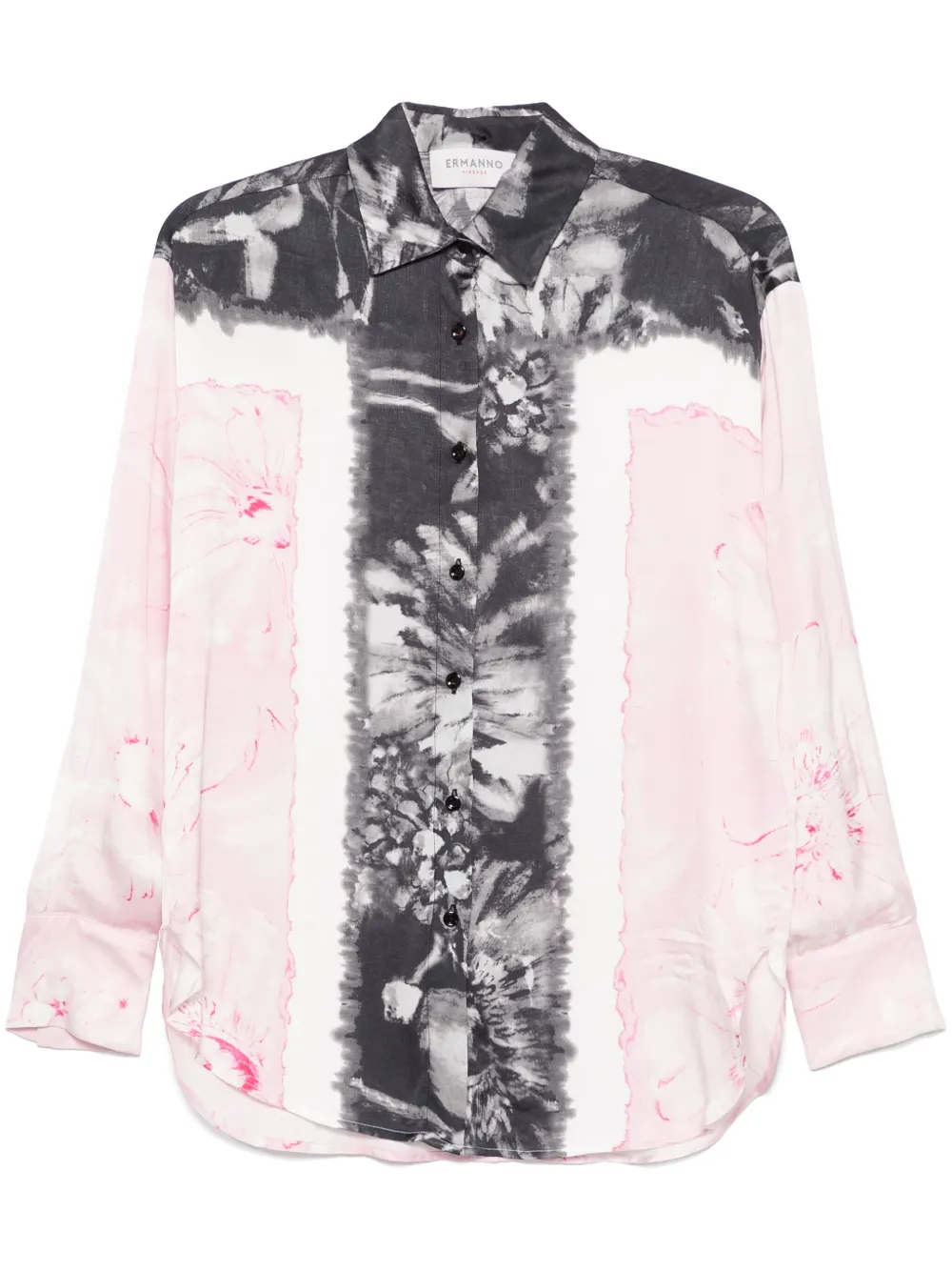 floral-print satin shirt