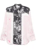 ERMANNO FIRENZE floral-print satin shirt - Black