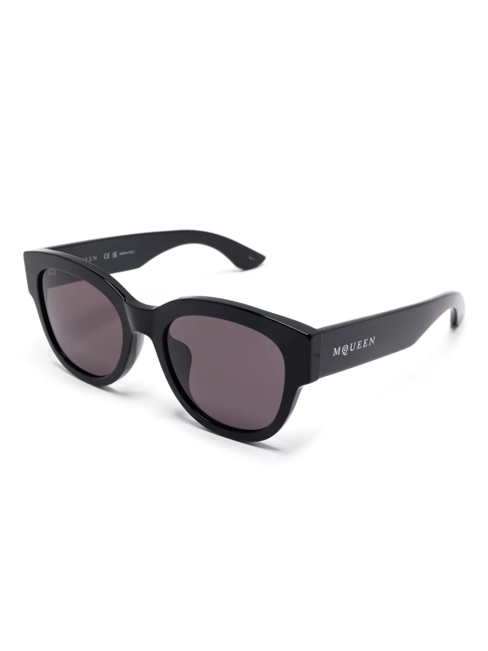 Alexander McQueen Eyewear Zonnebril met rond montuur Zwart