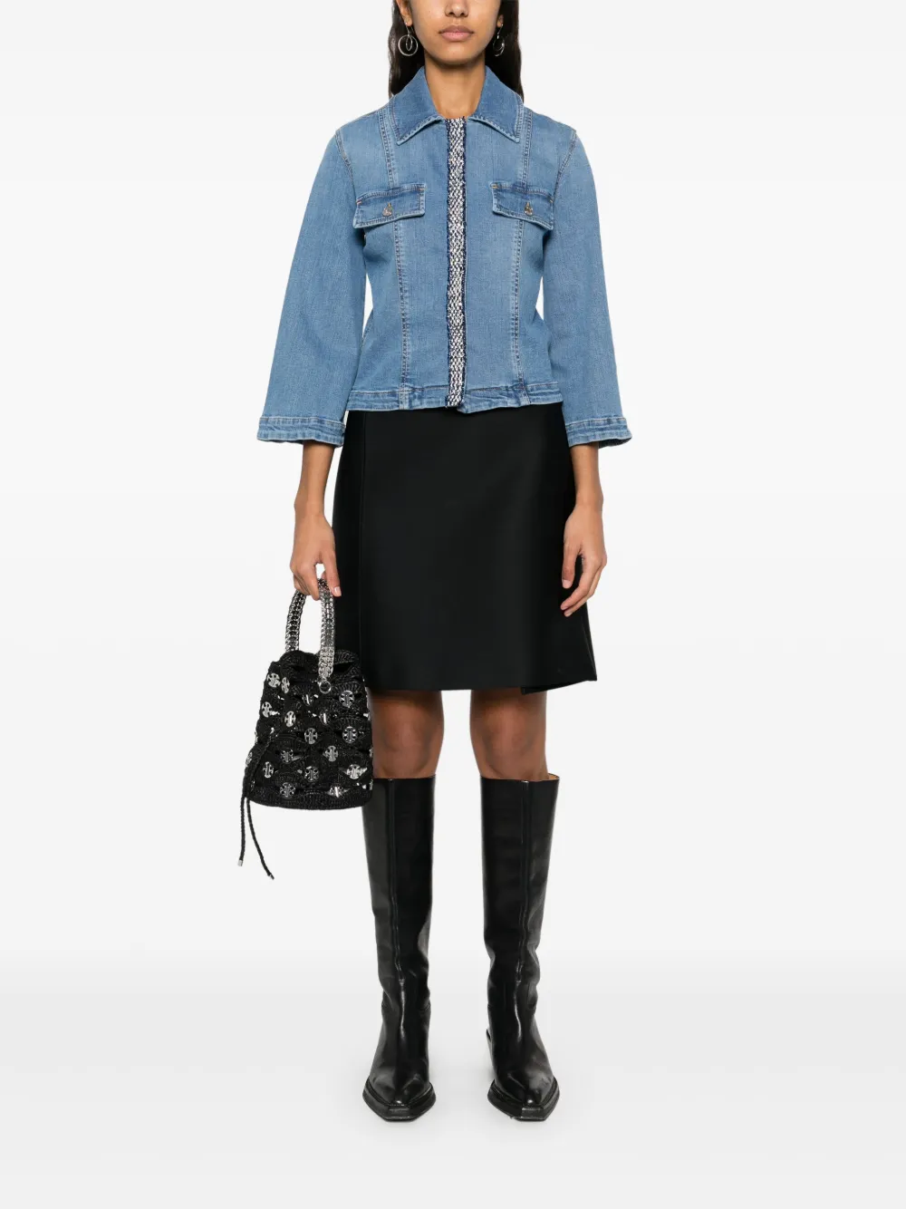 LIU JO bouclé-detail jacket | Denim Jackets | Image 2