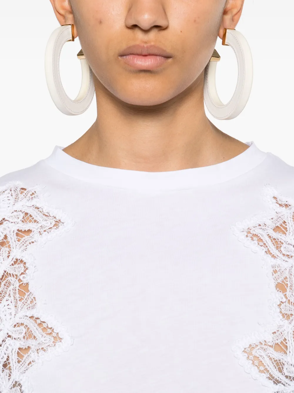 ERMANNO FIRENZE T-shirt met kant Wit
