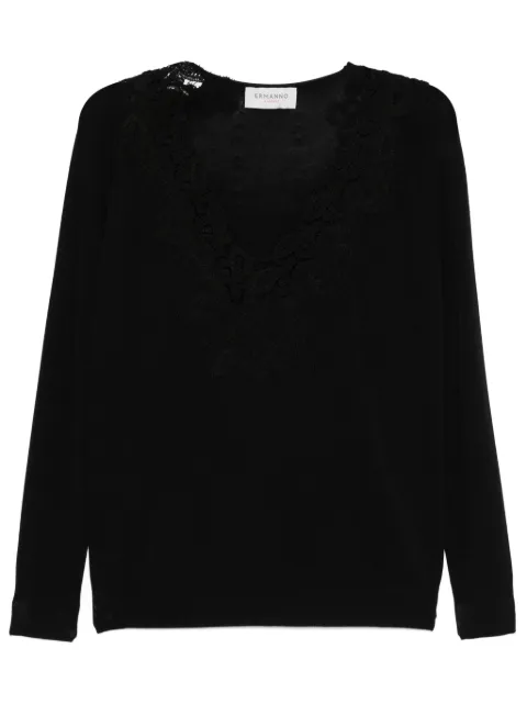 ERMANNO FIRENZE  top con encaje floral