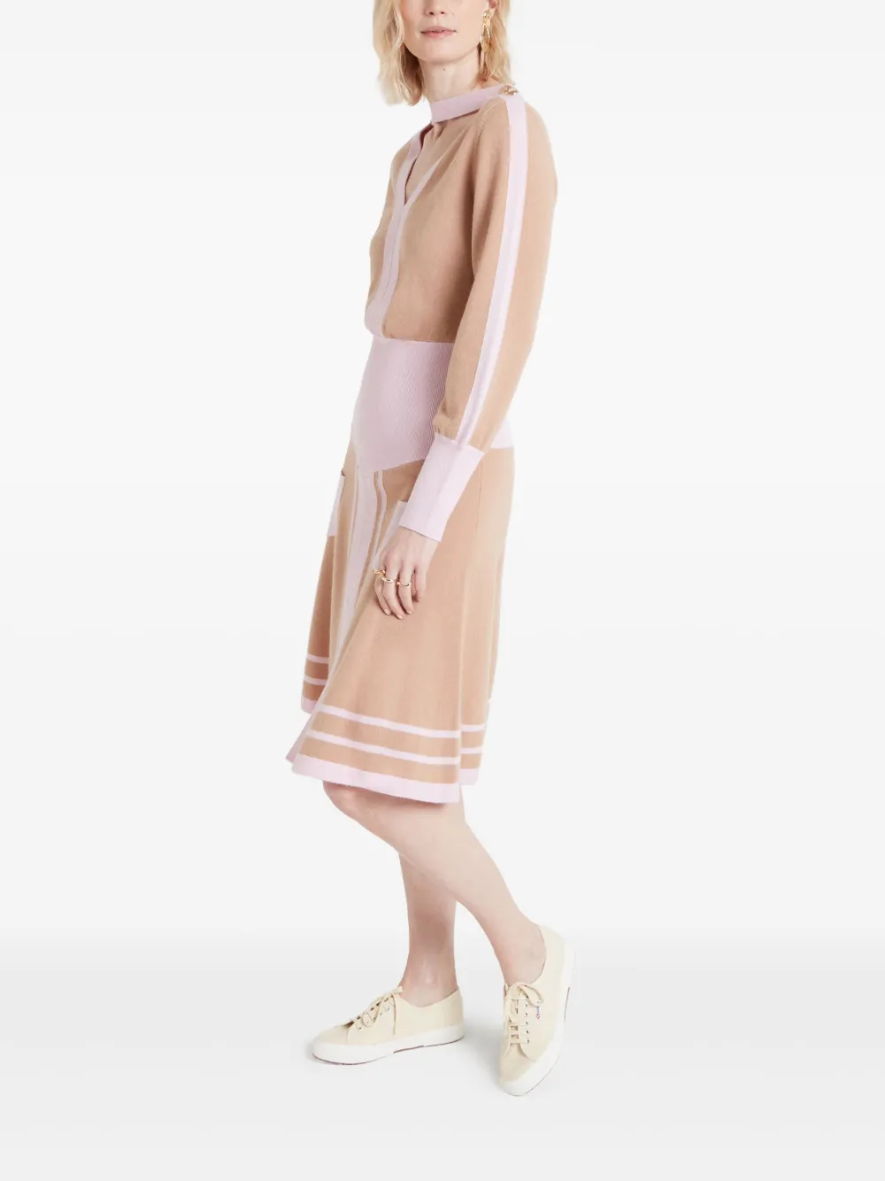 Temperley London Bretton gebreide midi-jurk Roze