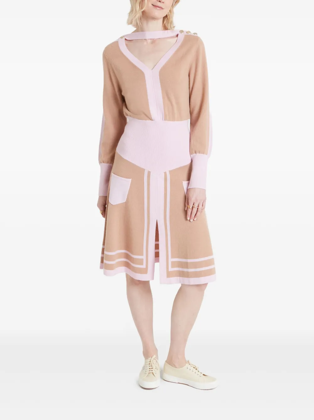 Temperley London Bretton gebreide midi-jurk - Roze