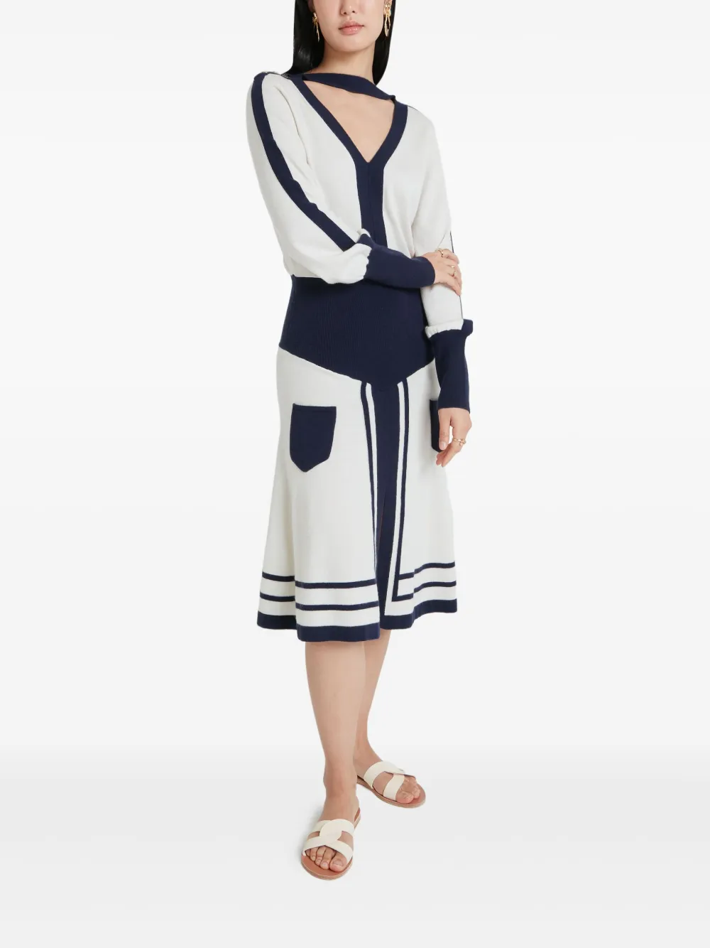 Temperley London Bretton gebreide midi-jurk - Wit