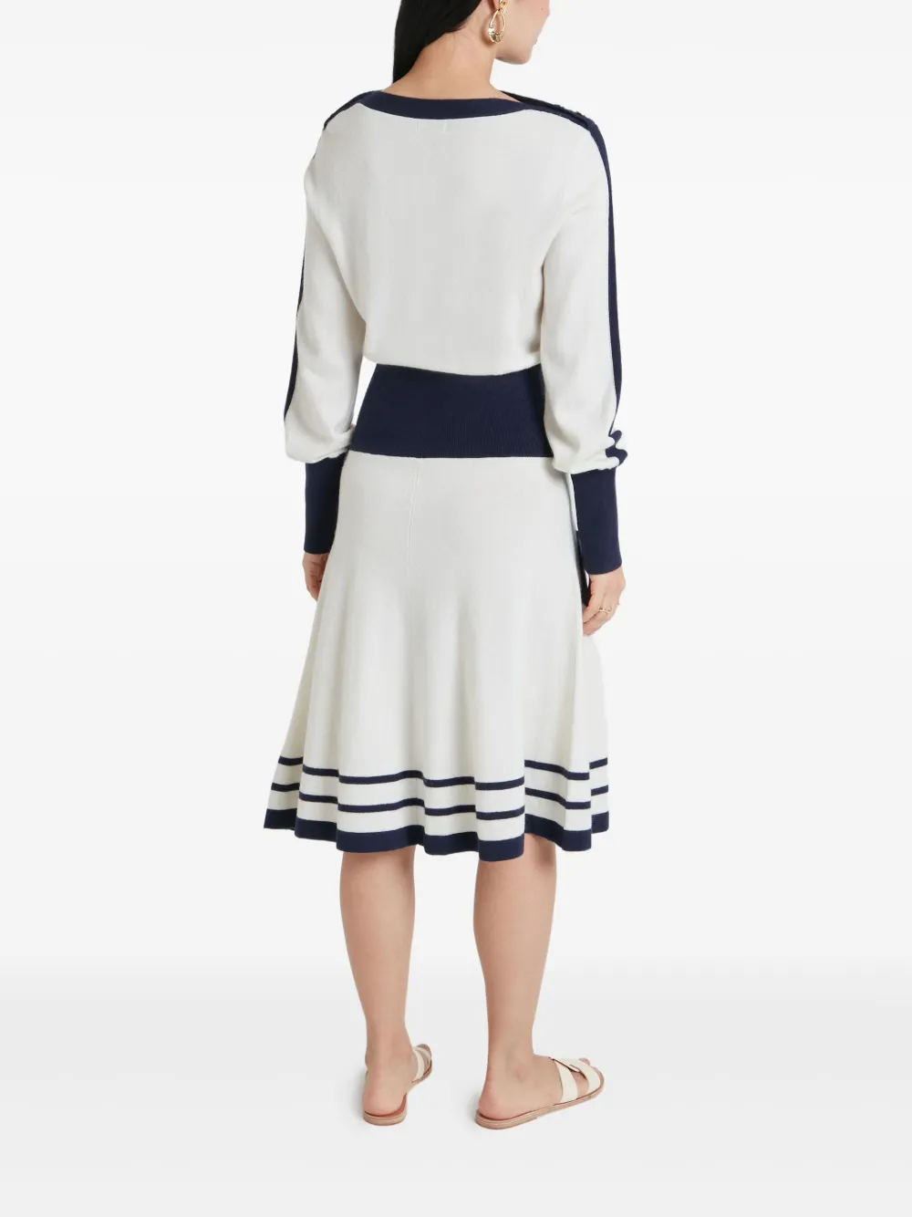 Temperley London Bretton gebreide midi-jurk Wit