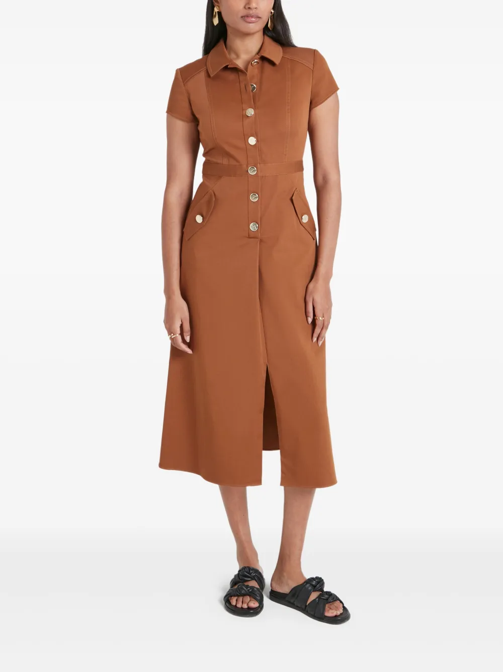 Temperley London Castell jurk - BROWN