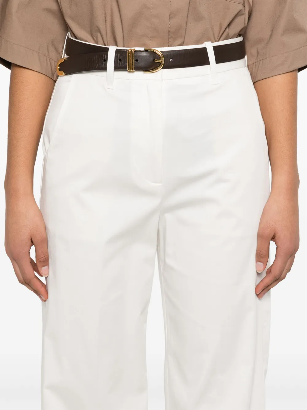Shop Nine In The Morning Mina Straight-leg Trousers In White