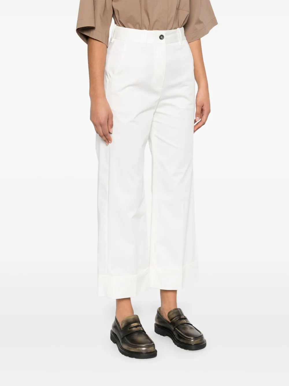 Shop Nine In The Morning Mina Straight-leg Trousers In White