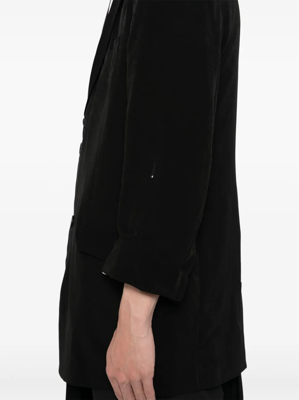 Yohji Yamamoto Smoking jack met afneembare kraag Zwart