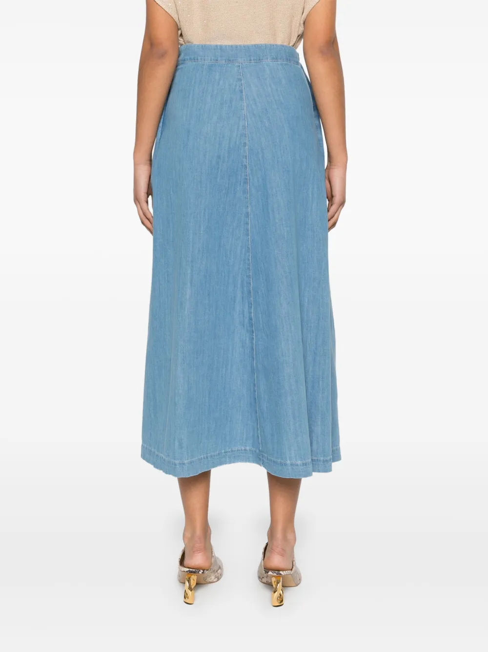 Fabiana Filippi Spijkerrok met geknoopt detail Blauw