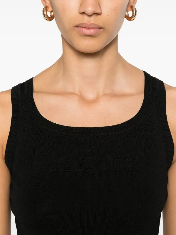 Tシャツ・カットソー MAX MARA PENTOLA TANK TOP IN RIBBED KNIT Max Mara Pentola Tank Top | Black | FARFETCH