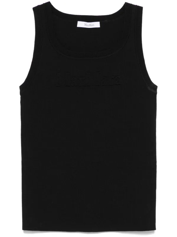 Tシャツ・カットソー MAX MARA BLACK COTTON PENTOLA TOP Max Mara Pentola Tank Top | Black | FARFETCH