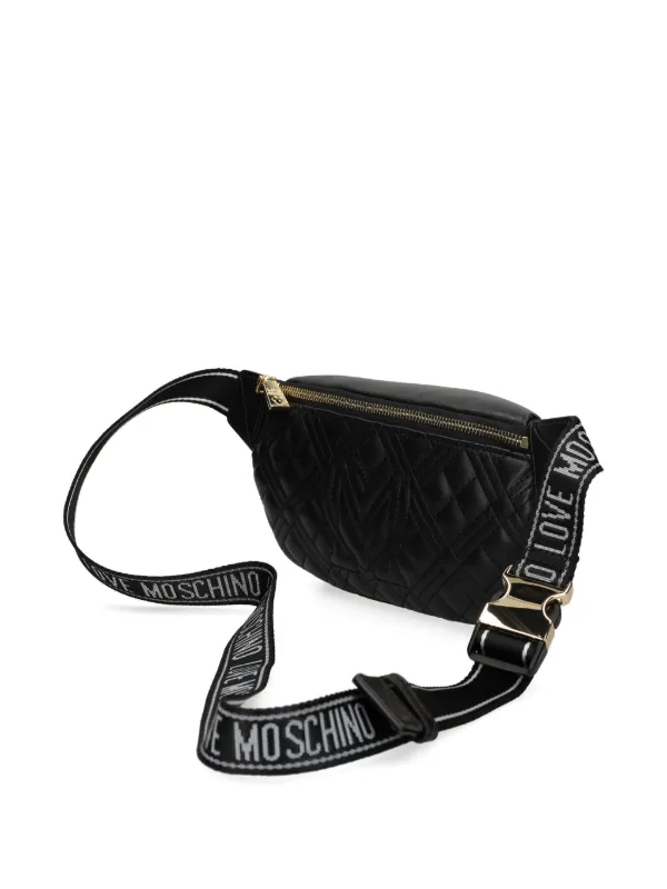 Love Moschino Gesteppte Gürteltasche Schwarz FARFETCH DE