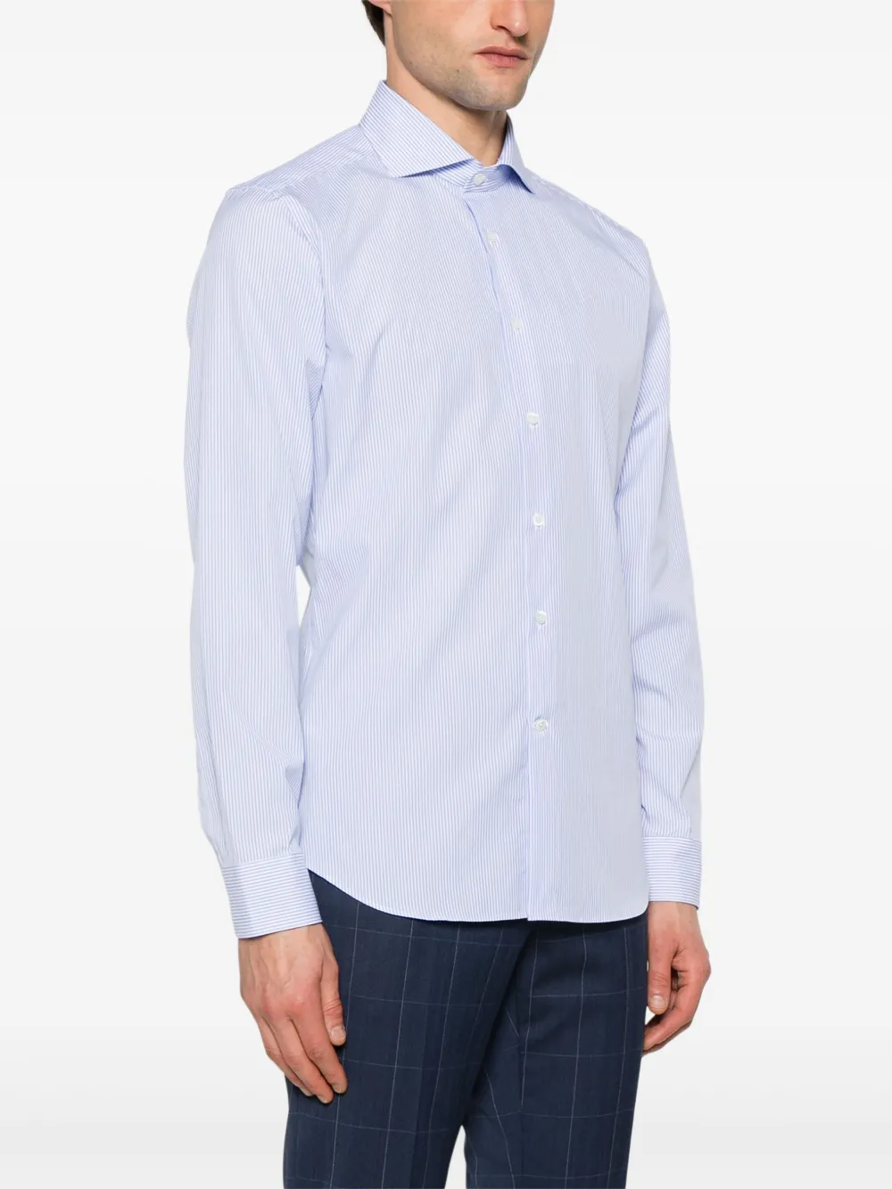 Corneliani Gestreept overhemd Blauw