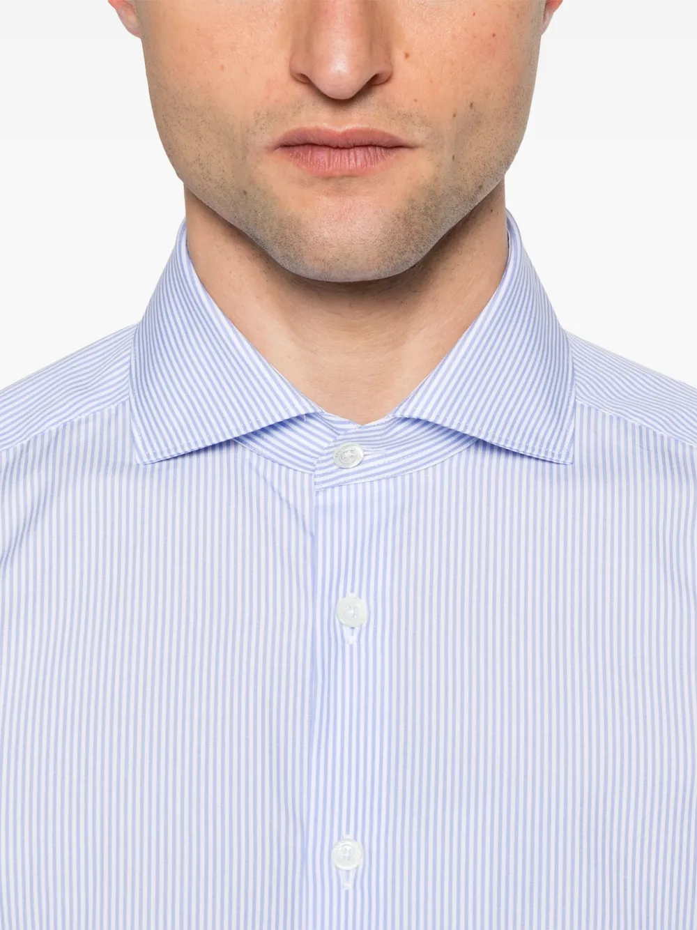 Corneliani Gestreept overhemd Blauw