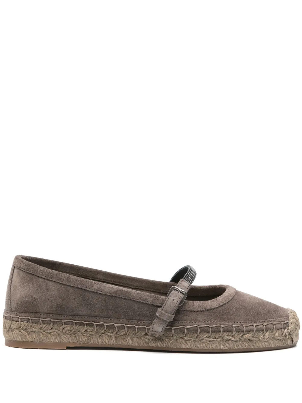 Brunello Cucinelli Suède espadrilles Bruin