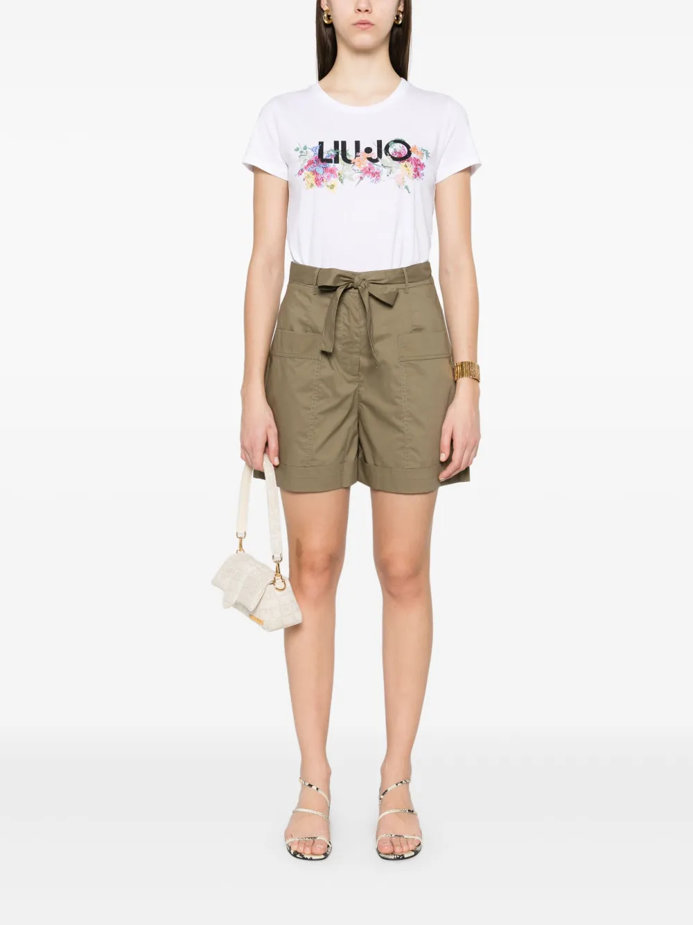 LIU JO Shorts met ceintuur - Groen