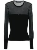 ANDREĀDAMO knitted sheer-detail top - Black