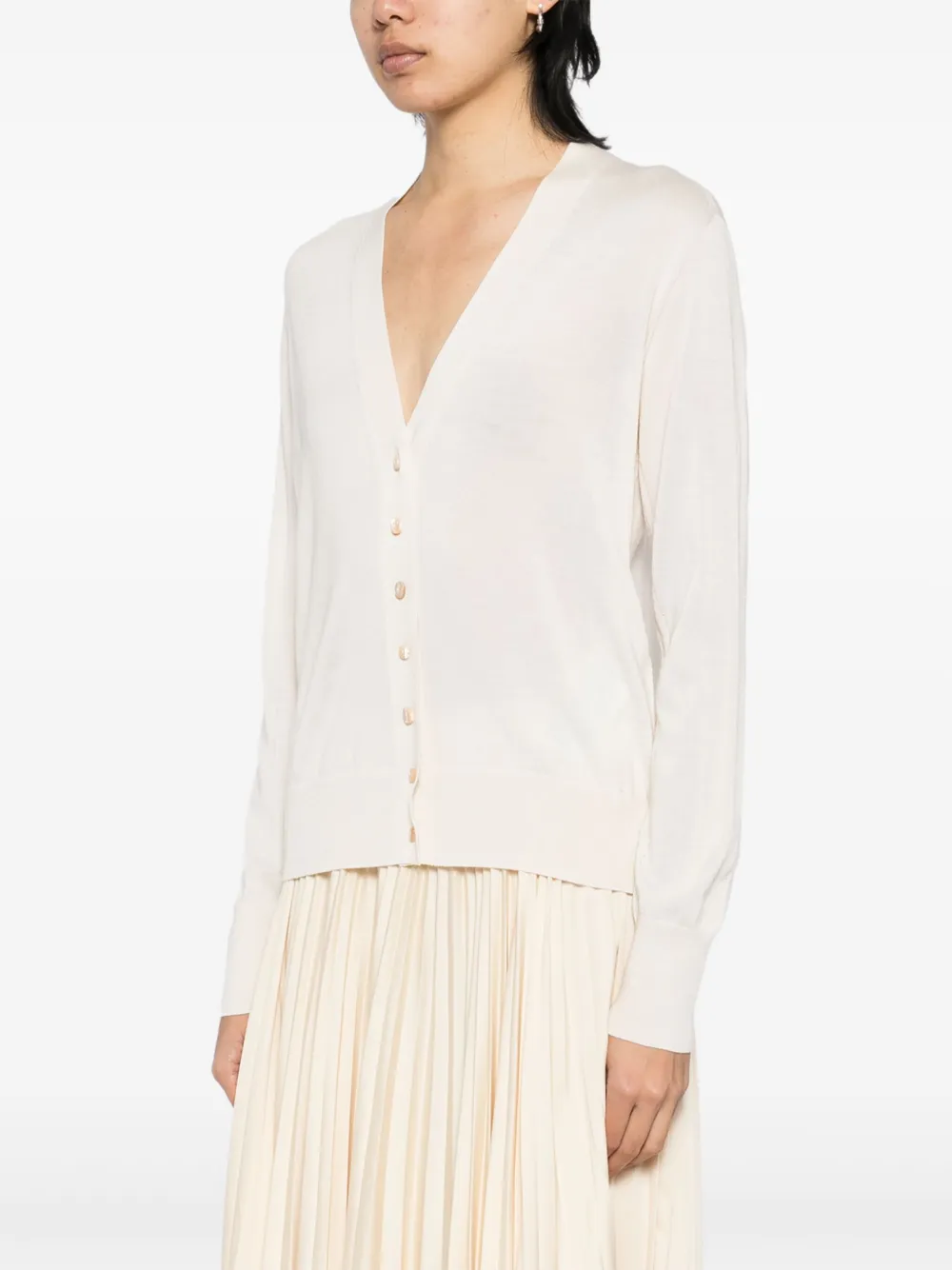 Jil Sander Vest met V-hals Beige