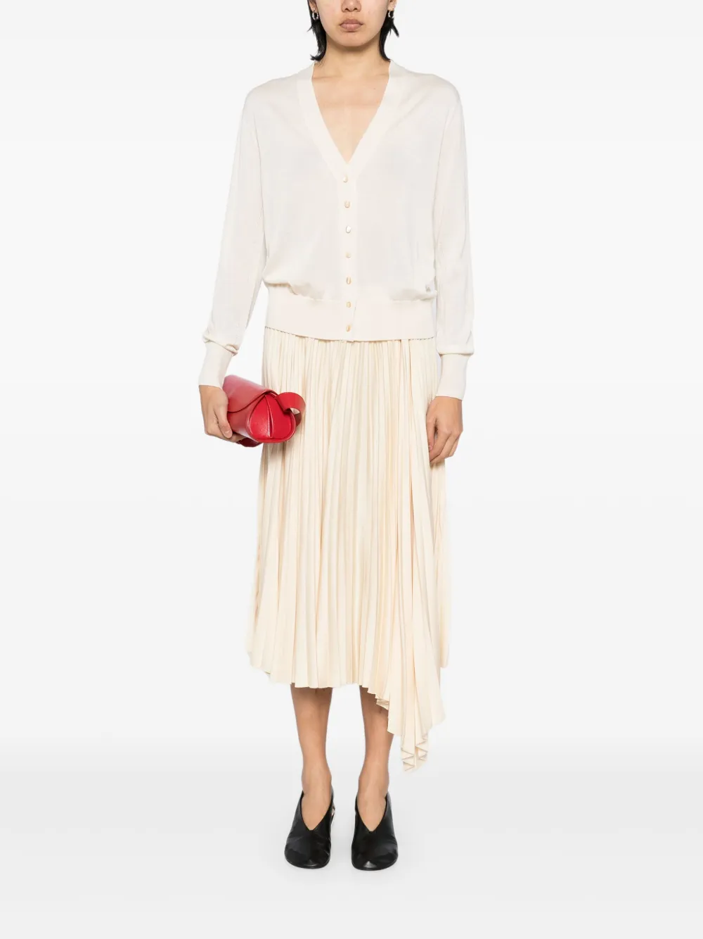 Jil Sander Vest met V-hals Beige
