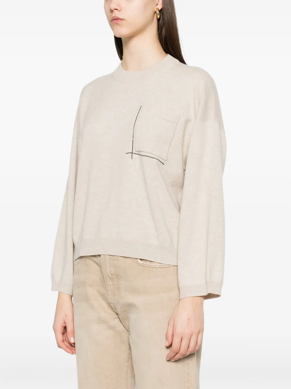 Brunello Cucinelli Monili Chain-detail Sweater In Neutrals