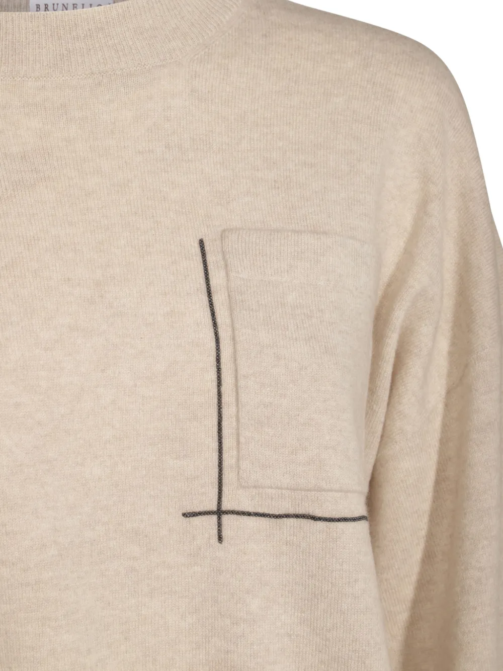 Brunello Cucinelli Monili trui met kettingdetail Beige