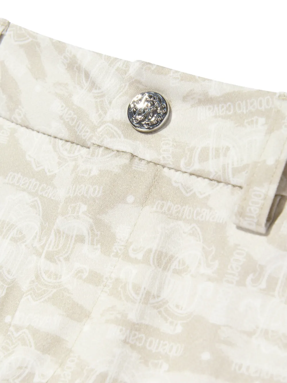 Roberto Cavalli Junior Cargo shorts met monogram Beige