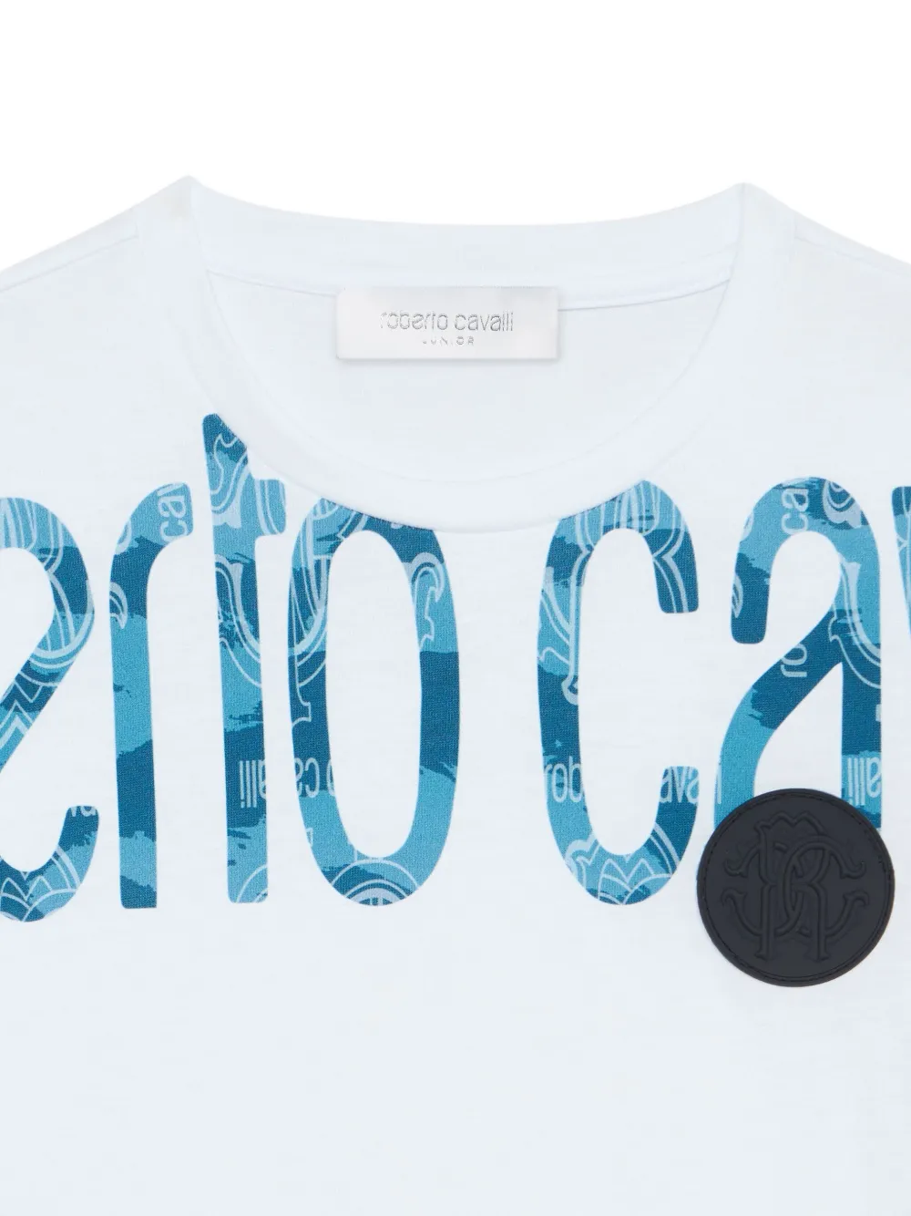 Roberto Cavalli Junior T-shirt met logoprint Wit