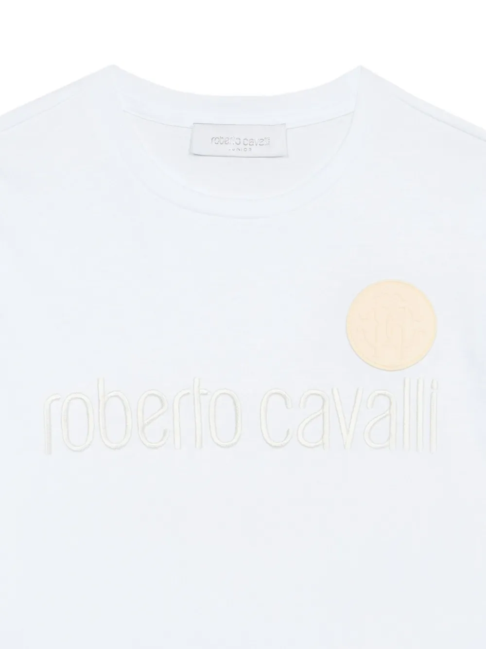 Roberto Cavalli Junior T-shirt met geborduurd logo Wit