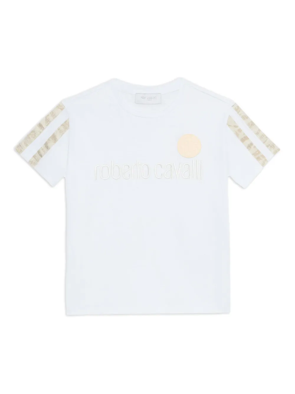 Roberto Cavalli Junior T-shirt met geborduurd logo Wit