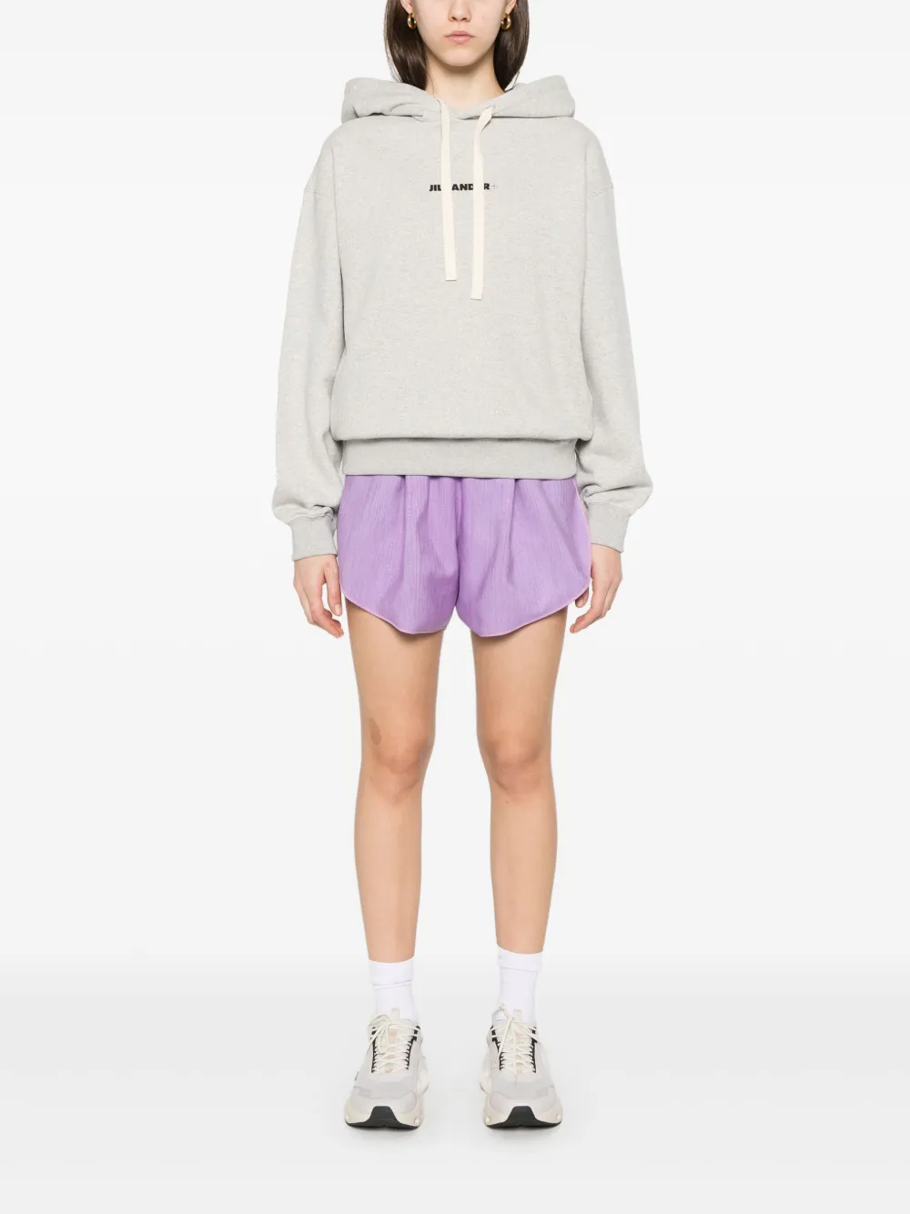 JIL SANDER+ Hoodie met logoprint - Grijs