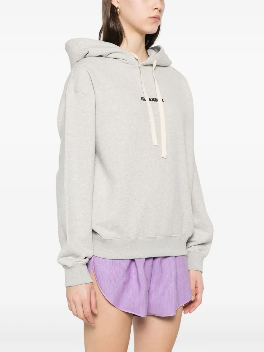 Jil Sander Hoodie met logoprint Grijs